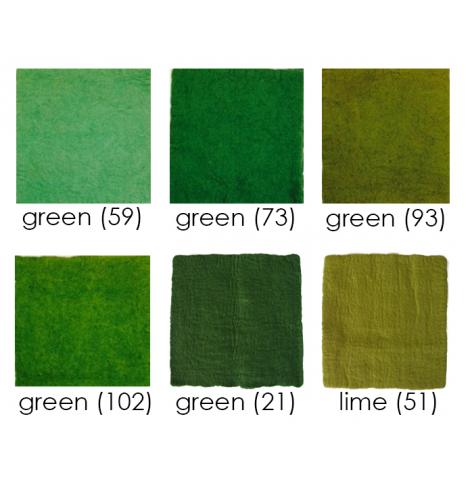 PAPOOSE - craft felt sheets 25cm, greens